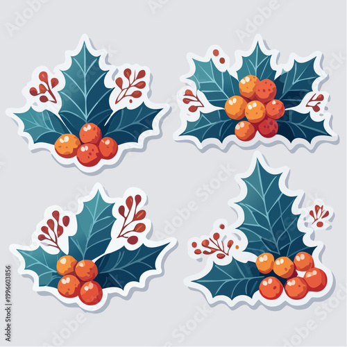 Christmas Holly Berry Stickers