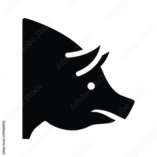 pig solid icon vector design good for web or mobile app