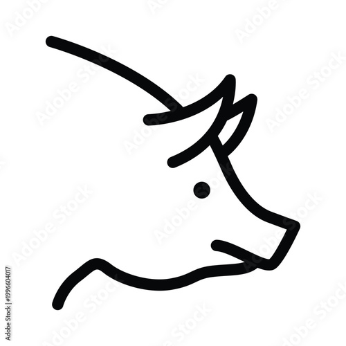 pig outline icon vector design good for web or mobile app
