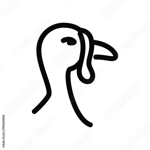 turkey cock outline icon vector design good for web or mobile app