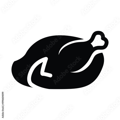 turkey meat solid icon vector design good for web or mobile app