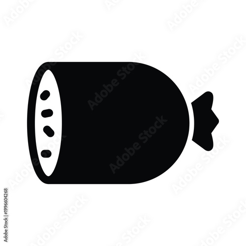 ham sausage solid icon vector design good for web or mobile app