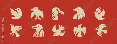 Bird Icon and Silhouette Vector Set