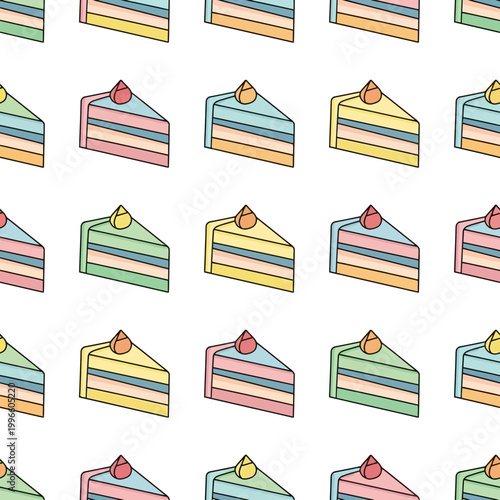 Colorful Cake Slices Pattern