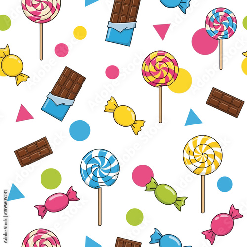 Colorful Candies and Lollipops Pattern
