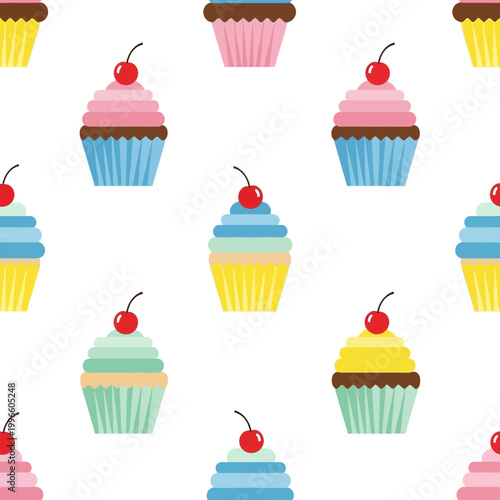 Colorful Cupcakes Pattern