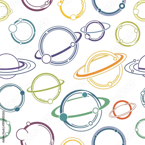 Colorful Cosmic Planets Pattern