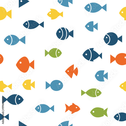Colorful Fish Seamless Pattern