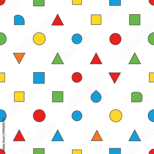 Colorful Geometric Shapes Seamless Pattern