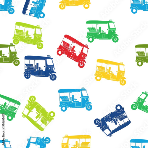 Colorful Tuk-Tuk Pattern