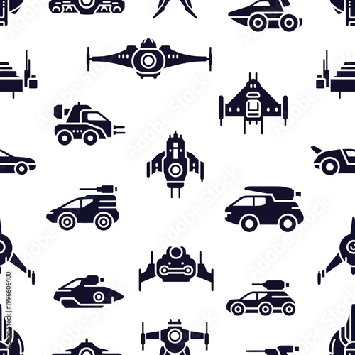 Futuristic Vehicles Pattern