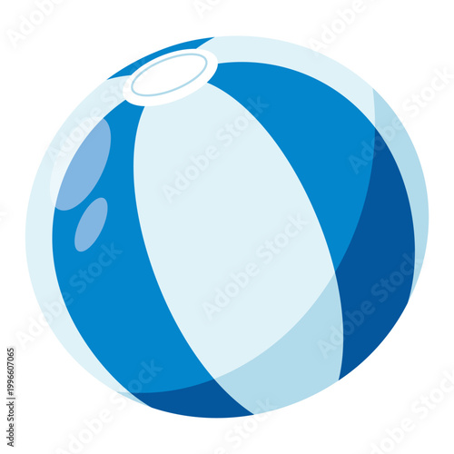 ビーチボールのイラスト：夏の海やプールで遊ぶレジャー用アイコン / Beach Ball Illustration