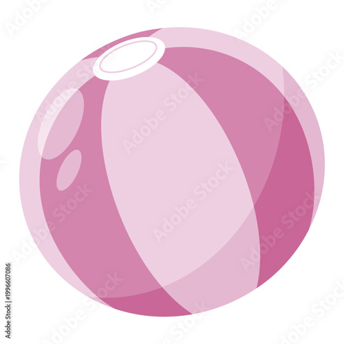 ビーチボールのイラスト：夏の海やプールで遊ぶレジャー用アイコン / Beach Ball Illustration