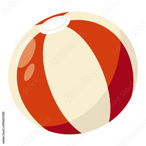 ビーチボールのイラスト：夏の海やプールで遊ぶレジャー用アイコン / Beach Ball Illustration