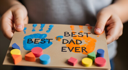 Heartfelt father's day card handmade gift from child to best dad ever