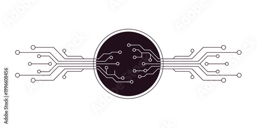 Circuit board icon vector technology symbol representing digital electronics microchip network and computing system innovation and engineering concept