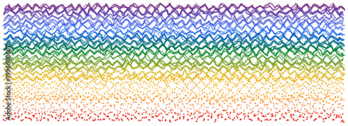 Abstract Rainbow Scribbles and Stippled Dots Representing Neurodiversity and Sensory Processing