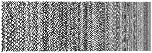 Monochrome Abstract Seismic Activity Data Visualization with Wavy Zigzag Lines