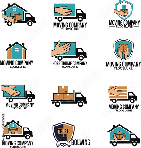 Logistics moving company transport truck.