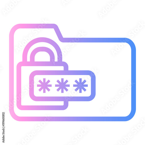 password Line Gradient Icon