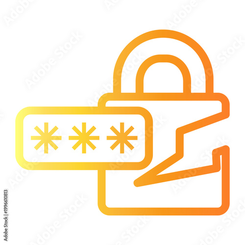 padlock Line Gradient Icon
