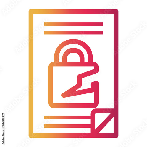 security Line Gradient Icon