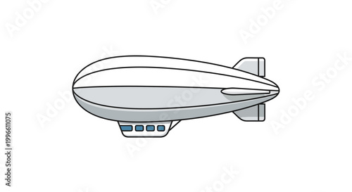 Modern Blimp Airship Illustration - Futuristic Transportation Concept