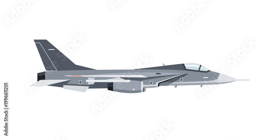 Modern Fighter Jet Aircraft Vector Illustration