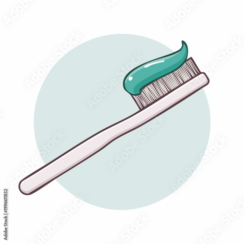 Toothbrush with Green Toothpaste