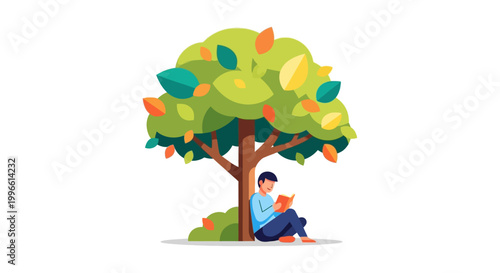 Man sitting under a tree.