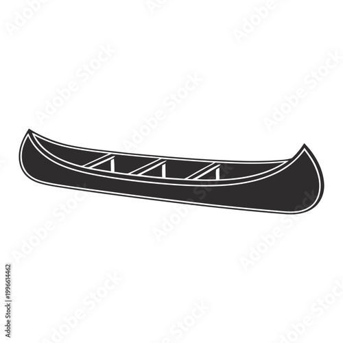 Silhouette of a canoe on a white background boat kayak
