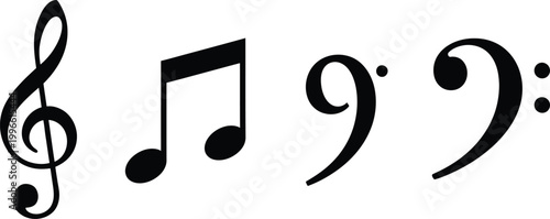 Music Notes Symbols Treble Clef