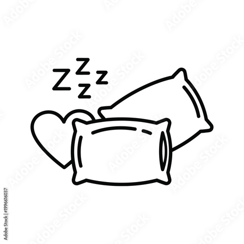 Sleepy pillows with zzz isolated on transparent background