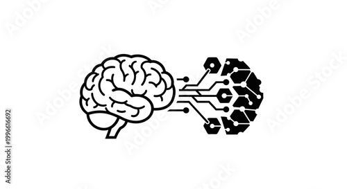 Artificial Intelligence Brain Connection - Digital Network Integration