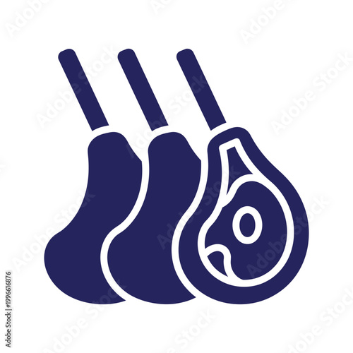 three dark blue chicken thighs isolated on transparent background