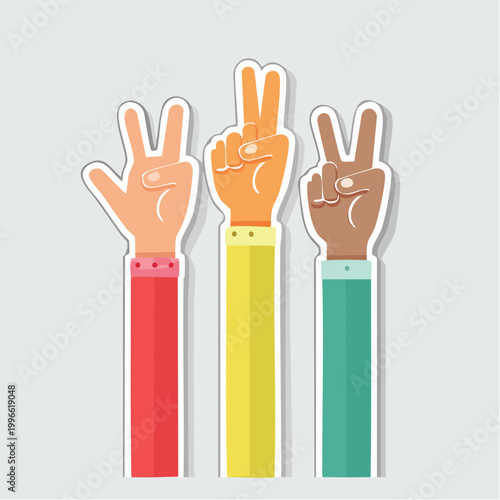 Diverse Hands Showing Peace Sign