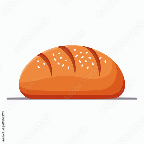 Freshly Baked Bread Loaf with Sesame Seeds