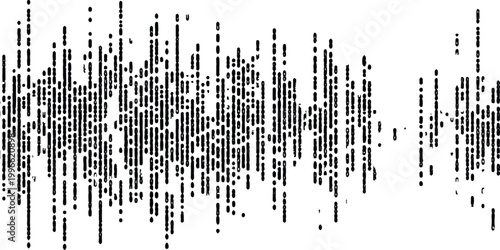 Abstract glitch binary code background vector illustration featuring digital degradation and distorted matrix data numbers. 