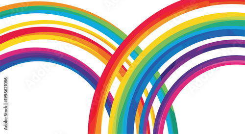 Fotografie A colorful abstract art piece featuring intersecting rainbow arches