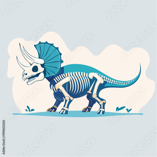 Triceratops Skeleton Illustration