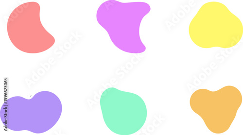 Abstract Organic Fluid Shapes in Pastel Colors
