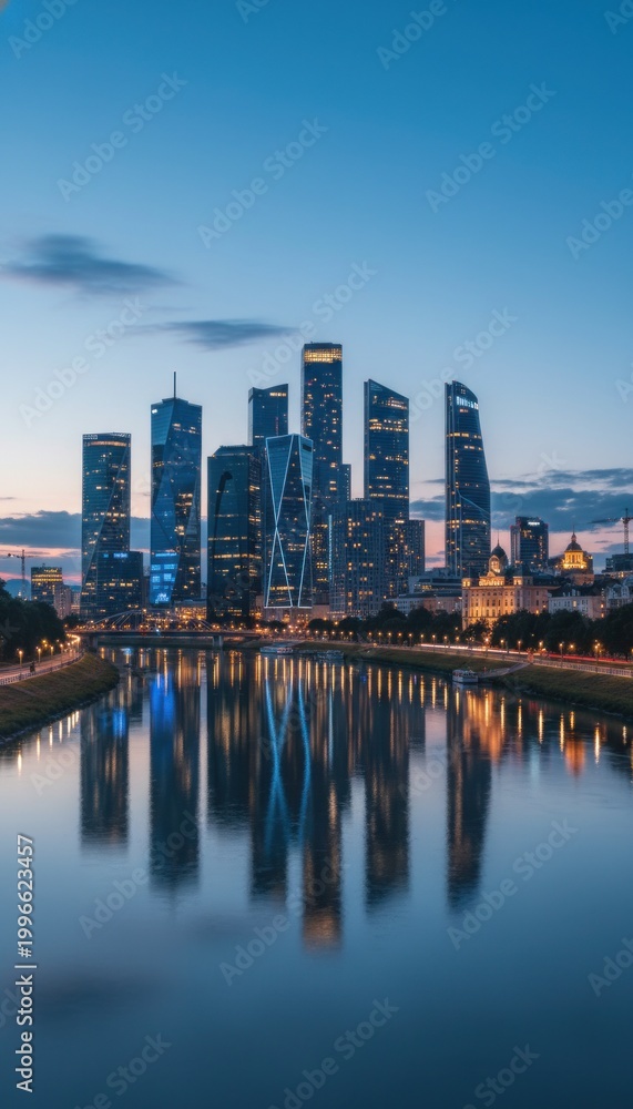 Obraz premium singapore city skyline at night