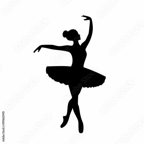 Silhouette of a ballerina in a graceful pose