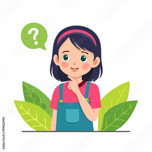 Child Thinking with Question Mark