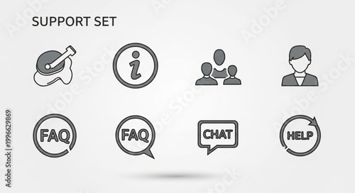 Support icons for customer service.