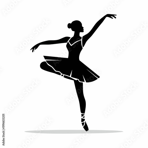 Silhouette of a Ballerina in a Graceful Pose