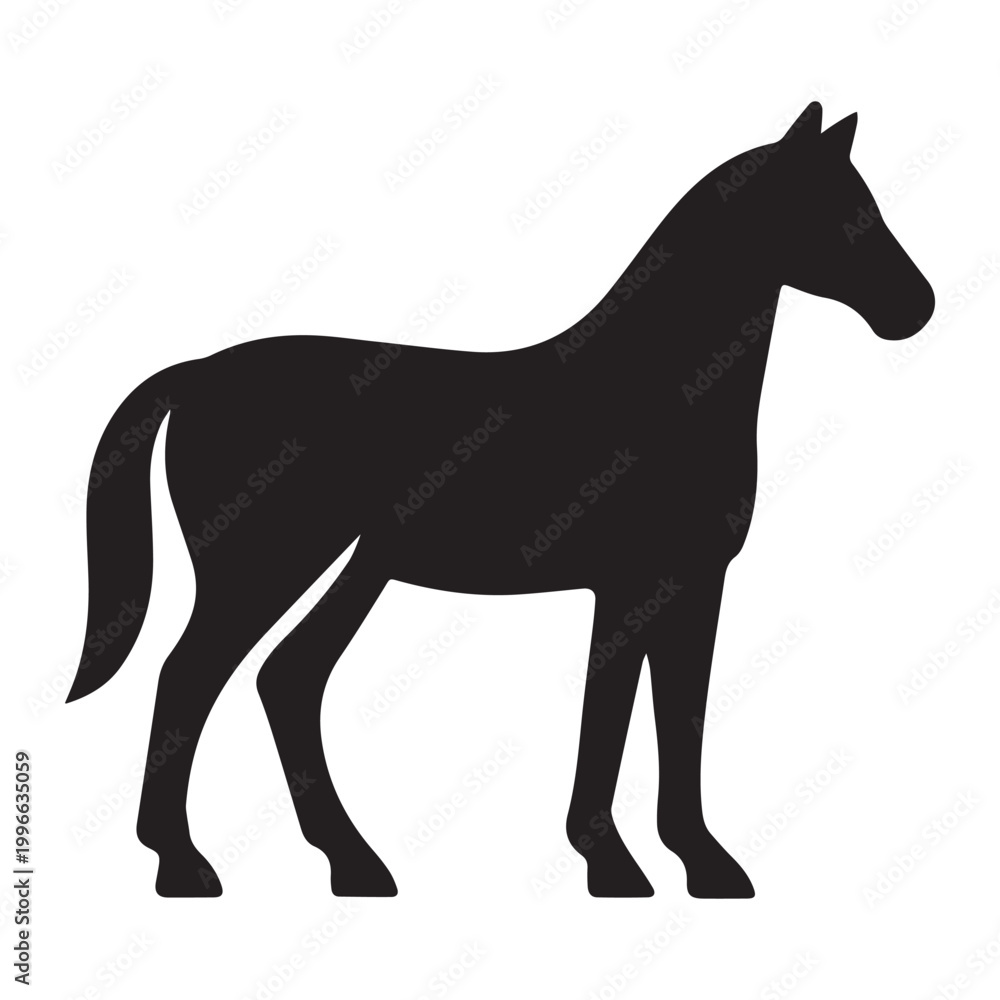 Obraz premium Horse Silhouette Icon on white background or silhouette vector 