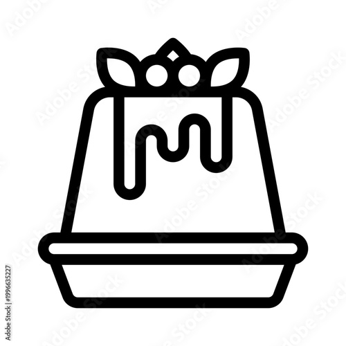 pudding line icon