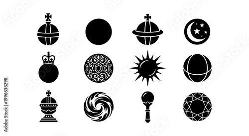 Foto Imperial Sovereign Orb and Celestial Sphere Silhouette Icon Collection