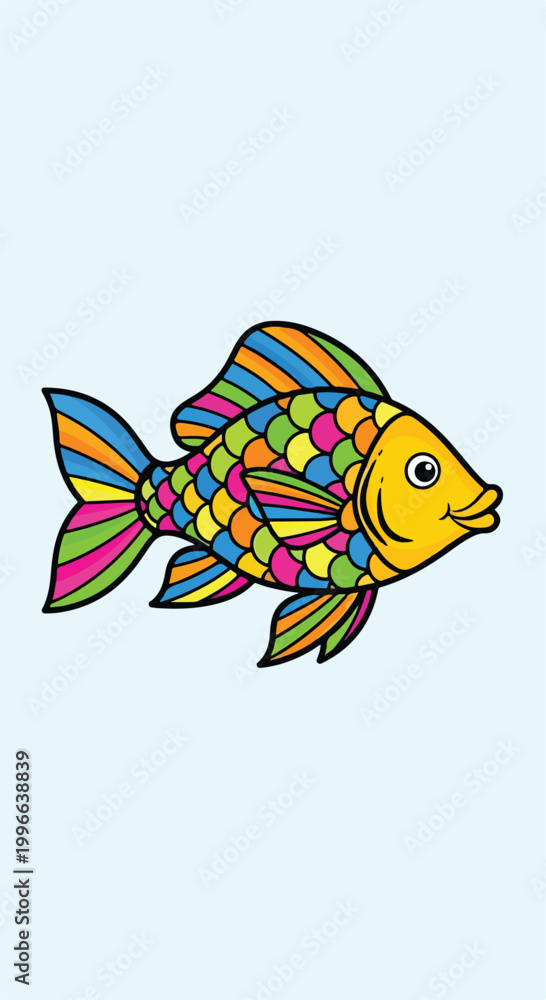 Fototapeta premium A colorful cartoon fish